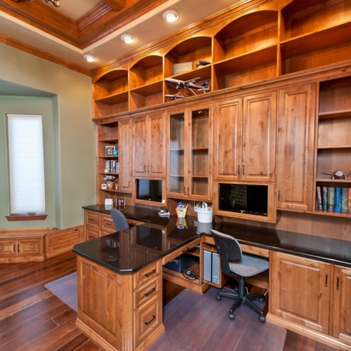 Custom Home Office in Knotty Alder