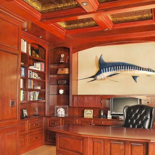 Contemporary Home Office in Cherry