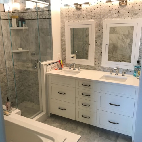 Small White Custom Bathroom Vanity